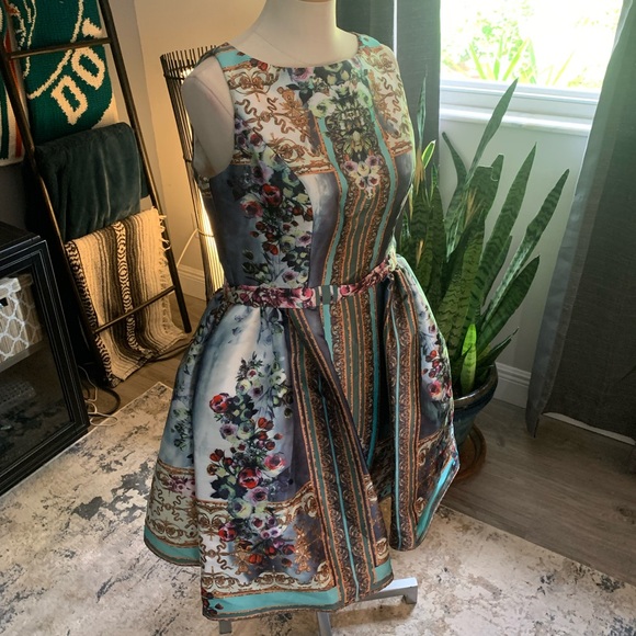 Mac Duggal Homecoming Floral Multicolor Cocktail Dress - Picture 3 of 15